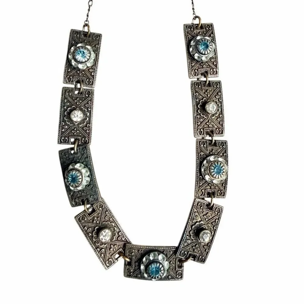 Liz Palacios San Francisco Crystal Panel Necklace